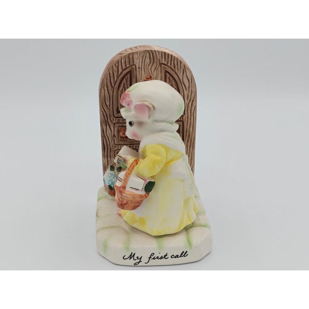 Precious Moments Collection My First Call Mouse Knocks on Door Avon Award 1980s